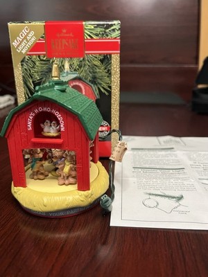 Hallmark Santa s Ho-Ho-Hoedown Magic Light Motion Ornament 1990 MIB