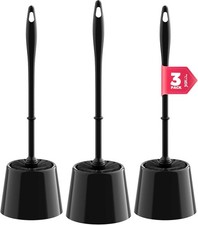 Black Toilet Brush  Caddy Set - Durable Bathroom Cleaning