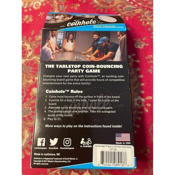 Coinhole American Flag TABLETOP Coin-Bouncing Party Game NIB - Image 2 of 3