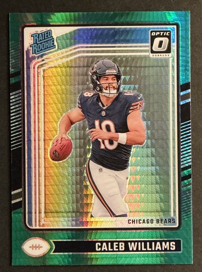 2024 Panini Donruss Optic Caleb Williams Green Hyper Prizm Rookie RC #201 Bears