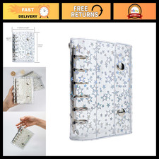 Clear A7 6-Ring Binder Cover, Refillable Notebook Protector, Snap Closure Folder