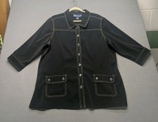 Susan Graver womens XL black jacket 3/4 sleev...