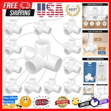 4 Way PVC Fittings 1 Inch 12 Pack , Furniture Grade Pipe Connector Elbow, 4 ...