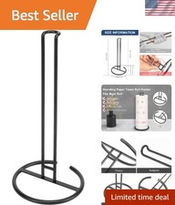 Matte Black Metal Paper Towel Holder - Sturdy Free-Standing Design for Kitchen