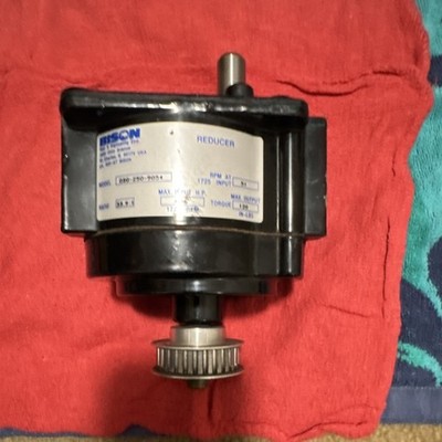 Bison Gear Reducer 030-250-9054 33.9:1 Ratio 120 in-lbs 1725 RPM .096 HP