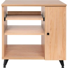 Gator Elite Furniture Rolling Rack Sidecar Cabinet w/Rack Space/Shelving Maple