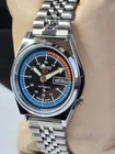 Vintage Refurbished Seiko Automatic Transparent Black D/D  Men Wrist Watch 36MM