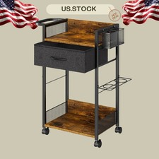 NEW Salon Trolley Cart with Wheels Hair Stylist Station Black Storage Cart
