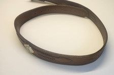 Western 36" Tooled Leather Belt w/o Buckle Has 2 Silver  Gold Flowered Rivets