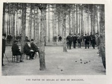 1898 DAS KUGELSPIEL MIT BOIS DE BOULOGNE (PÉTANQUE) von Frantz REICHEL