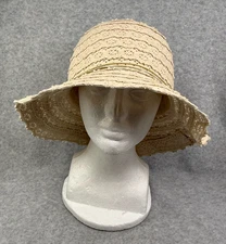 D&Y Woven Straw Sun Hat OSFM* (Actual Size 7 : 21-3/4") TBU7939 Boho Cottagecore