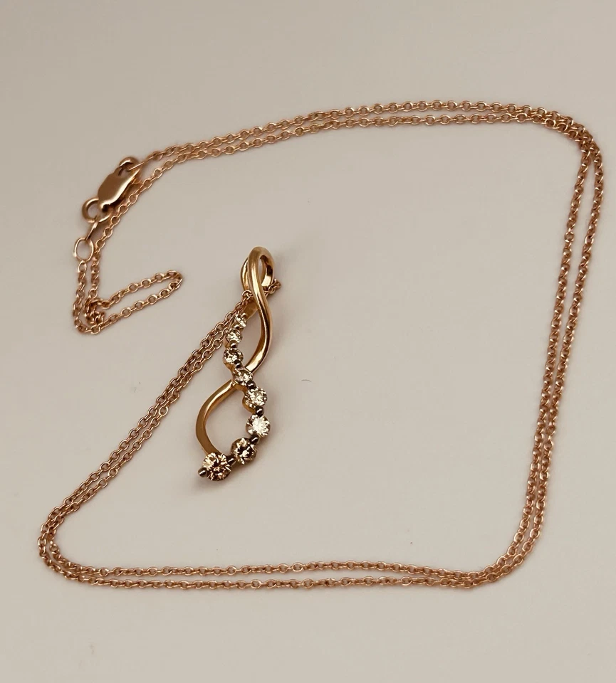 Colgante de diamantes LeVian de oro rosa de 14 quilates marrón natural “chocolate” 18" precio de venta sugerido por el fabricante $1,799 Foto 2 de 4