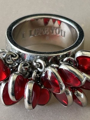 Vintage Swatch Ring Hearts - I love You! In Original Container 7.5  -#642