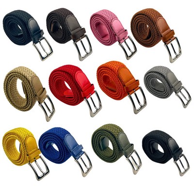 Unisex Canvas Belt, Elastic Braided Stretch Belt