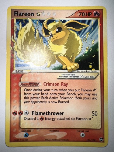 Flareon Gold Star 100/108 EX Power Keepers Holo Rare