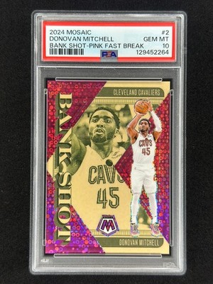 Donovan Mitchell 2024 Panini Mosaic Bank Shot Fast Break Pink /20 PSA 10 Cavs