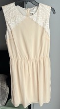 Sabine Women’s Dress Medium Sleeveless Lace Top Overlay Elastic Band Zipper NWT