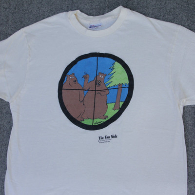 The Far Side T Shirt XL VTG 80s Bear Hunter Comic Gary Larson SINGLE STITCH USA
