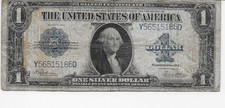 1923 $1 Silver Certificate Note  LARGE SIZE HORSE BLANKET  NO Tears & NO Pinhole