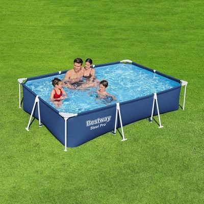 Above Ground Pool, 9'10''x6'7''x26'' Rect Steel Pro 872 Gal, DuraPlus Liner