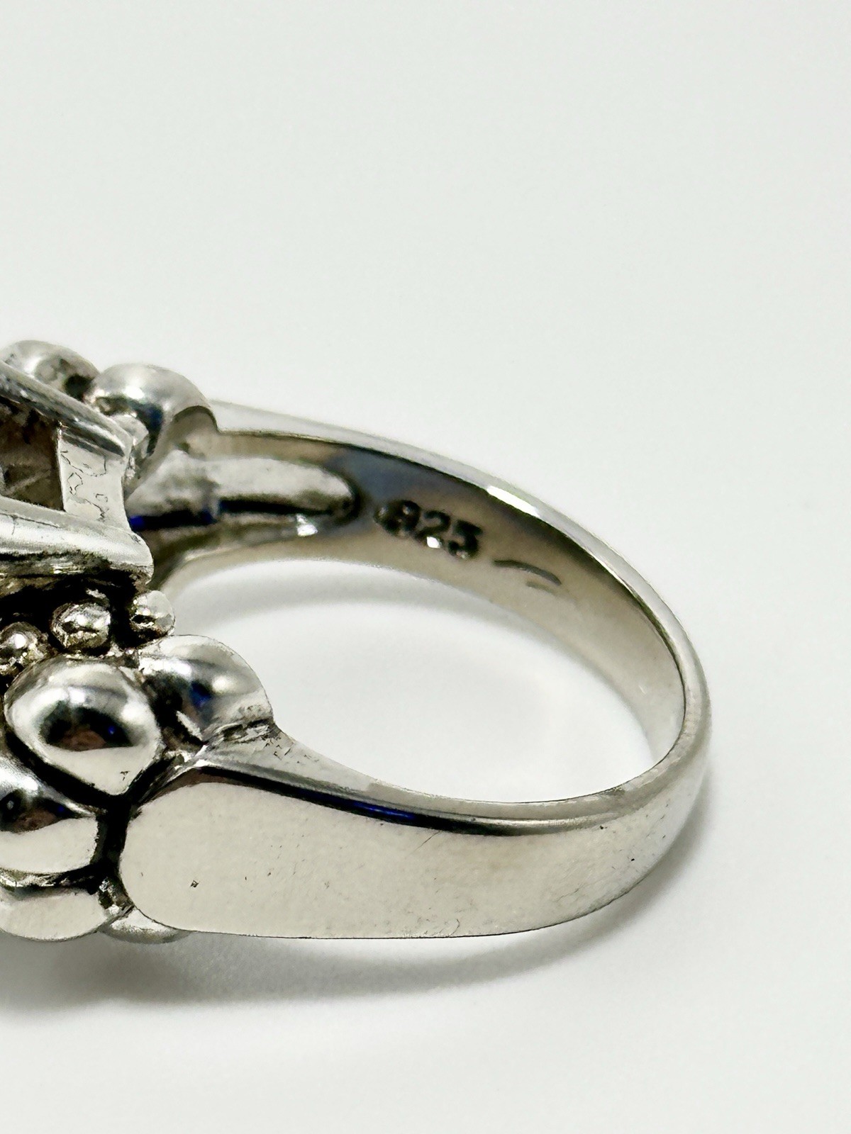 925 Sterling Silver Ring with Rectangular Purple … - image 4