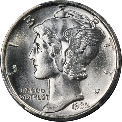 1938-D Mercury Dime PCGS MS66 FB Great Eye Appeal Strong Strike