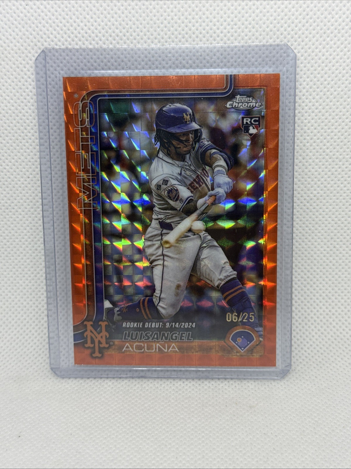 2025 Topps Chrome Update Luisangel Acuna Orange Refractor #5/25 #USC53 RC Mets