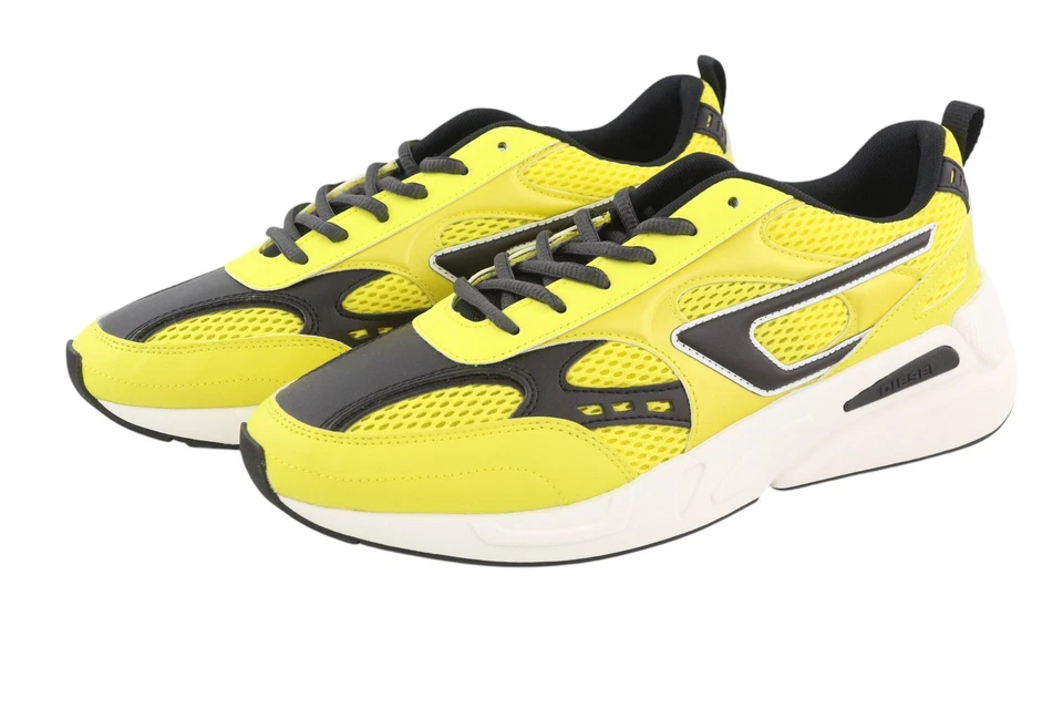 Diesel S-Serendipity Sport Hombre Zapatillas Eu 42 Amarillo Cordones Almond Toe - Imagen 4 de 4