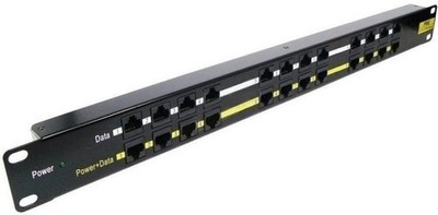 PoE Panel 12 Port für 19'' 1U Rackschrank