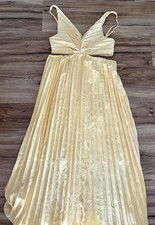 Kleid Plissee Sommer Träger S Gelb Cut Out N...