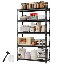 WORKPRO 5-Tier Metal Storage Shelf Heavy Duty Adjustable 35.4"x15.7" x 72" Black