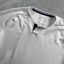 Rhone Reign Polo Shirt Mens Large White Short Sleeve V-Neck 100570