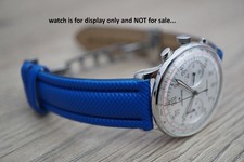 Cinturino orologio impermeabile poliuretano blu 22 mm per telemetro Junghans Meister