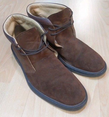 Martin Dingman Men's 11 Brown Leather Lace Up Chukka Boots Shoes Made In Italy