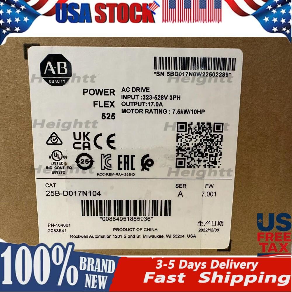 25B-D017N104 SER A Allen-Bradley PowerFlex 525 7.5kW 10Hp AC Drive US Free Tax