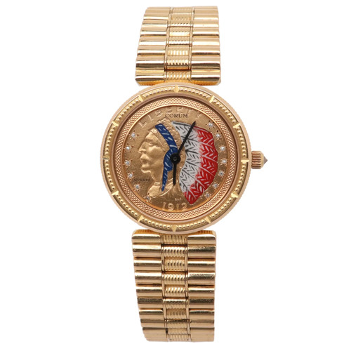 Corum Liberty 1912 Indian Head 2 1/2 Dollars 18K Yellow Gold Quartz Watch
