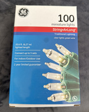 GE 100 XMAS Lights String-a-Long Indoor Outdoor White New open box 6ft. lighted