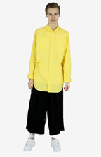 Bernhard Wilhelm New Auth Medium M Yellow Cotton Collared Dress Shirt Top Tunic