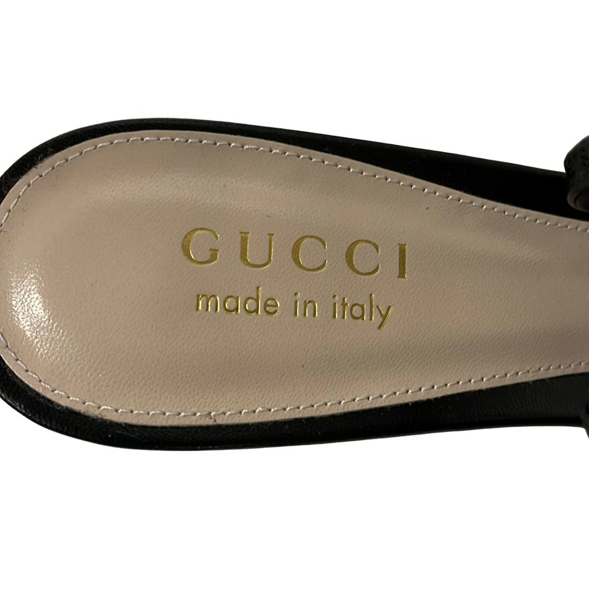 GUCCI Slingback Pumps Sandals GUCCI Signoria Black Leather thumbnail 5