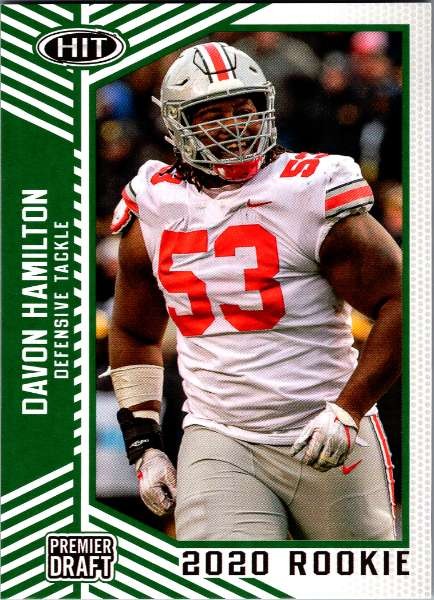 2020 Davon Hamilton Premier Draft #24 RC Ohio State Football NM