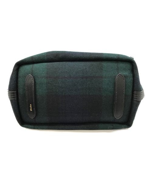 Ralph Lauren Black Watch Tote Bag Green Navy Women's Canvas Near Mint thumbnail 4