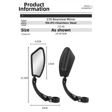 Adjustable Bike Mirror No Tools Needed Quick Install Remove for Flat Handlebars