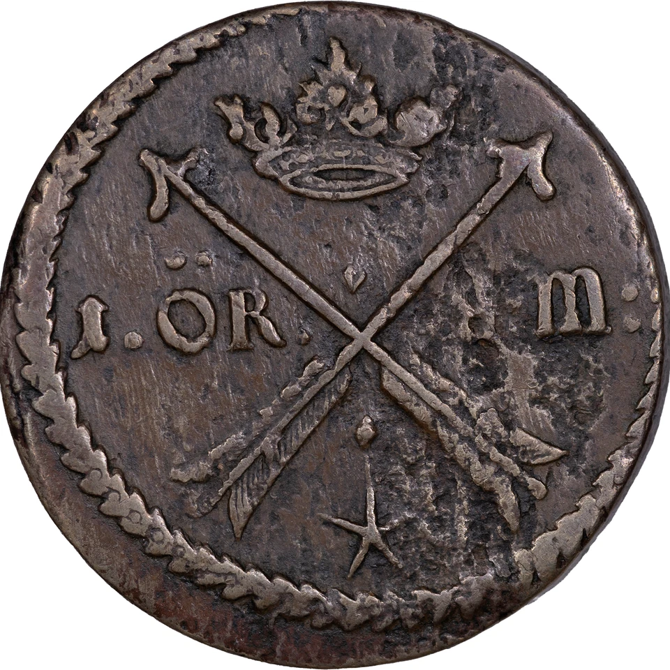 1677 Sweden Copper 1 Ore Karl XI - Image 2 of 2