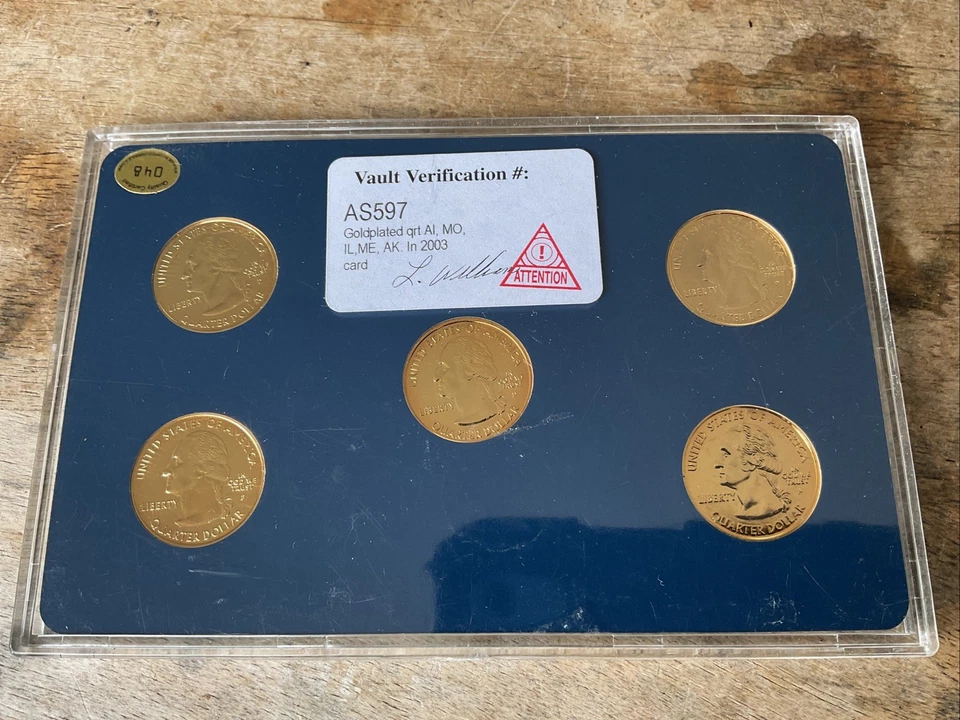 "24 KT Gold Plated" 2003 United States 🪙 State Quarter Collection | Set of 5 P - Image 4 of 4