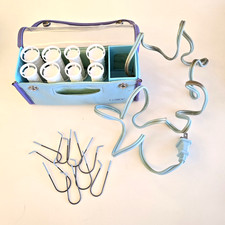 VINTAGE CLAIROL SET TO GO 8 HOT ROLLERS TRAVEL CURLERS.