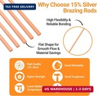 15% Silver Brazing Rods AWS Bcup-5 40 Sticks Silver Solder Phos Copper Brazing A