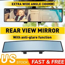 Car Rear View Mirror, 12" Clip-on Large Wide Angle Panoramic Convex US STOCK