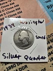 1934 SILVER Washington toned Quarter