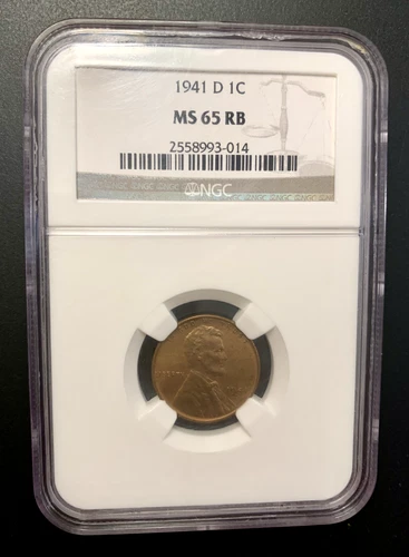 1941D Lincoln Cent NGC MS65 RB (as-is) Nice Eye Appeal