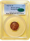 1922 No D 1 Cent PCGS XF45 Strong Reverse CAC